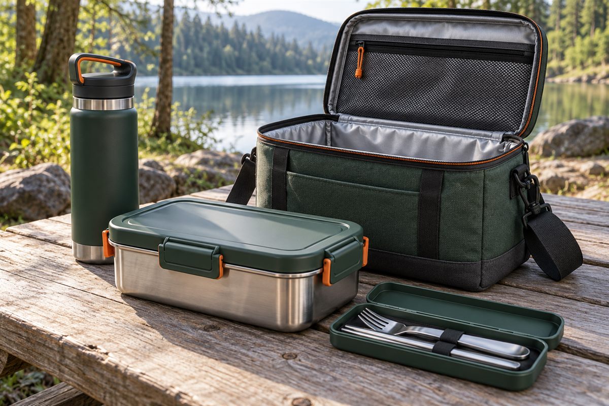 Four Component Fit System arranged for 4-in-1 lunch box set component fit planning