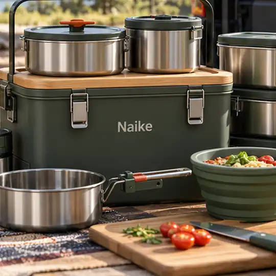 Compact Camp Kitchen Set illustrating define the sample purpose for OEM lunch box sample