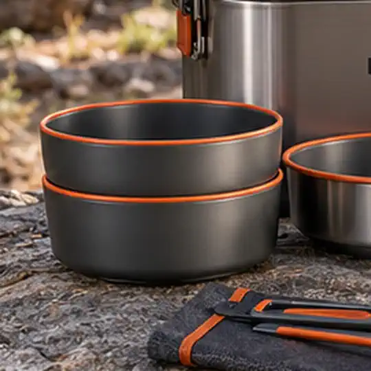 Trail Camp Mess Kit illustrating start a factory review for Naike lunch box factory