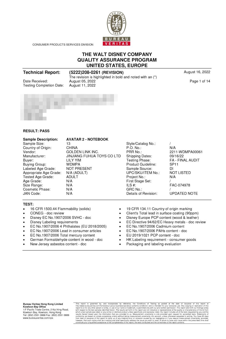 Bureau Veritas quality assurance program report