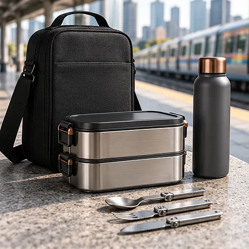 Custom Premium Executive Metro Stack Lunch Box Set for Urban Rail Commuting product view