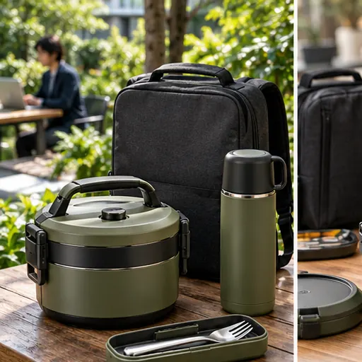 Private Label Flexible Insulated Hybrid Work Bowl Lunch Box Set for Coworking Schedules product view