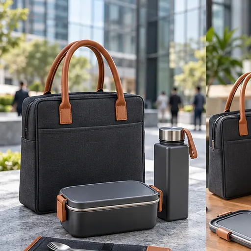 Private Label Professional Structured Laptop Tote Lunch Box Set for Hybrid Office Travel product view