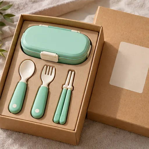 Custom Safe Rounded Kids Portable Cutlery Set for School Lunches construction and performance-test reference