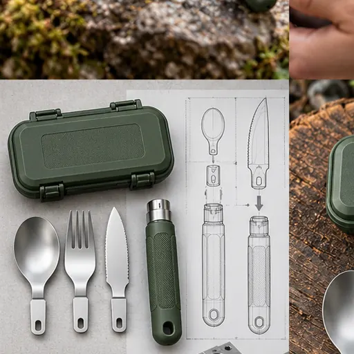 OEM Rugged Camping Multi-Tool Utensil Set for Forest Meals OEM Rugged Camping Multi-Tool Utensil Set for Forest Meals Built Around Its Use Case product detail