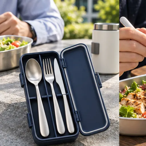 Private Label Refined Magnetic Stainless Travel Cutlery Set for Office Lunches product view