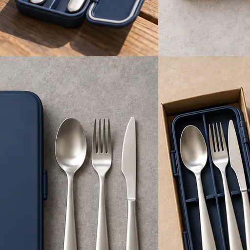 Private Label Refined Magnetic Stainless Travel Cutlery Set for Office Lunches Portable storage product detail