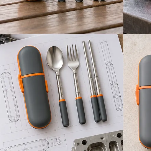 Wholesale Compact Telescopic Travel Cutlery Set for Minimal Carry Compact Carry Without Wasted Space product detail