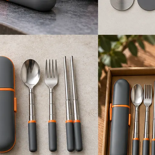 Wholesale Compact Telescopic Travel Cutlery Set for Minimal Carry Portable storage product detail