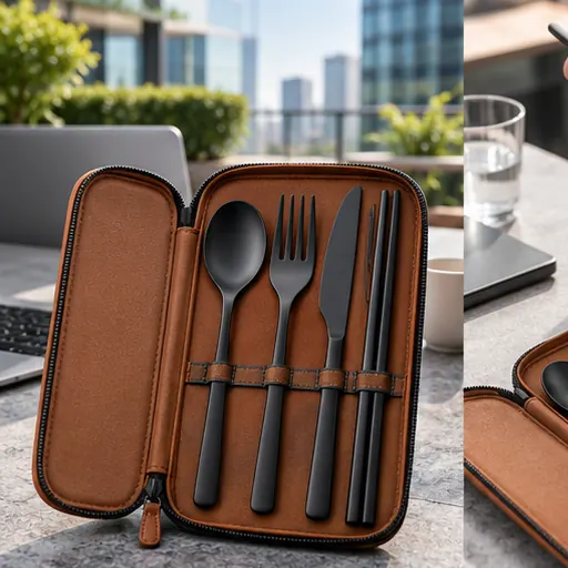 Wholesale Elegant PVD Office Flatware Folio Set for Corporate Dining product view
