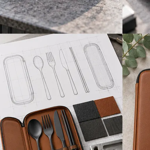 Wholesale Elegant PVD Office Flatware Folio Set for Corporate Dining Practical Organization For Longer Workdays product detail