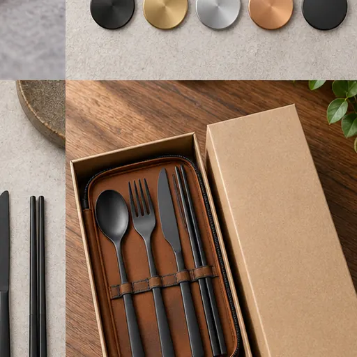Wholesale Elegant PVD Office Flatware Folio Set for Corporate Dining construction and performance-test reference