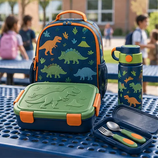 Wholesale Versatile Dinosaur Adventure Lunch Box Set for Primary School Days product view