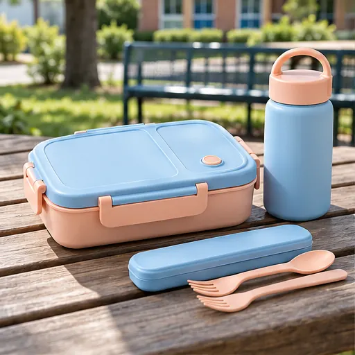 Private Label Flexible Easy-Clean Classroom Lunch Box Set for Everyday School Meals product view