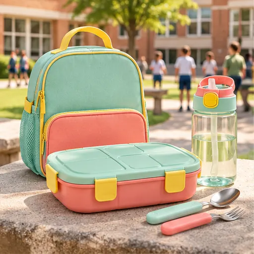 Custom Premium Rainbow Easy-Open Lunch Box Set for Independent School Lunches product view
