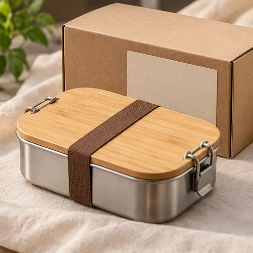 Custom Natural Bamboo-Look Steel Bento Lunch Box for Premium Picnics construction and performance-test reference