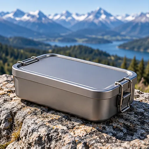 Custom Ultralight Titanium Slim Trail Lunch Box for Hiking product photography