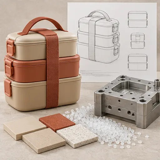 Made-to-Order Flexible Modular Stack Meal Box for Multi-Course Lunches A Modular Format That Packs Together product detail