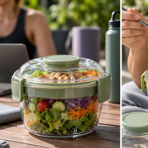 OEM Fresh-Meal Salad Shaker Lunch Box for Fitness Programs product photography