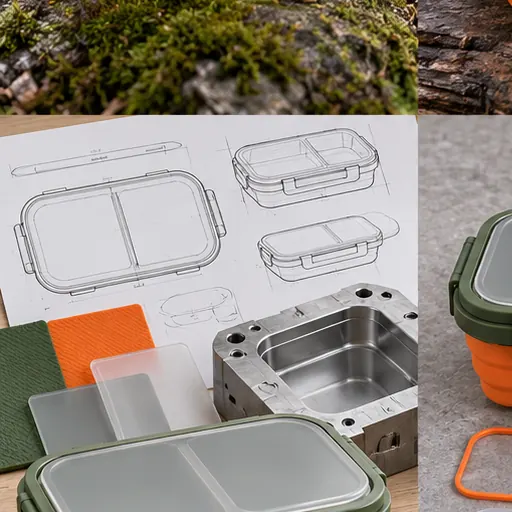 OEM Space-Saving Collapsible Trail Bento Lunch Box for Camping Stable Carry For Active Outdoor Use product detail