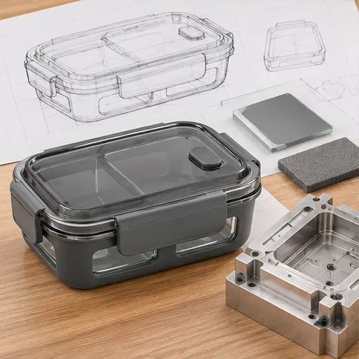 Private Label Refined Glass-Frame Divided Lunch Box for Office Dining Practical Organization For Longer Workdays product detail