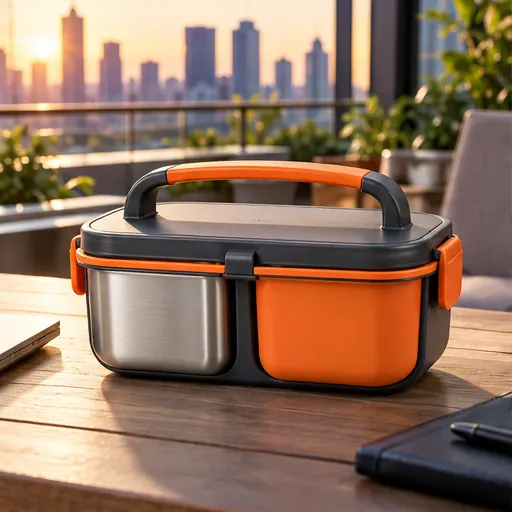 Wholesale Versatile Hot-Cold Twin Bento Lunch Box for Commuting product photography