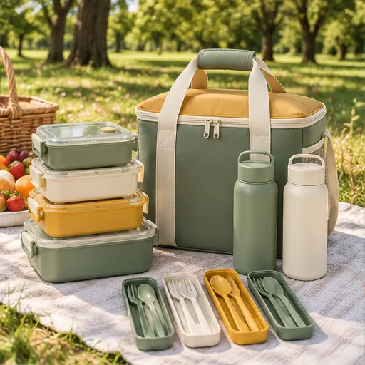 OEM Practical Four-Person Family-Park Lunch Box Set for Group Park Picnics product view