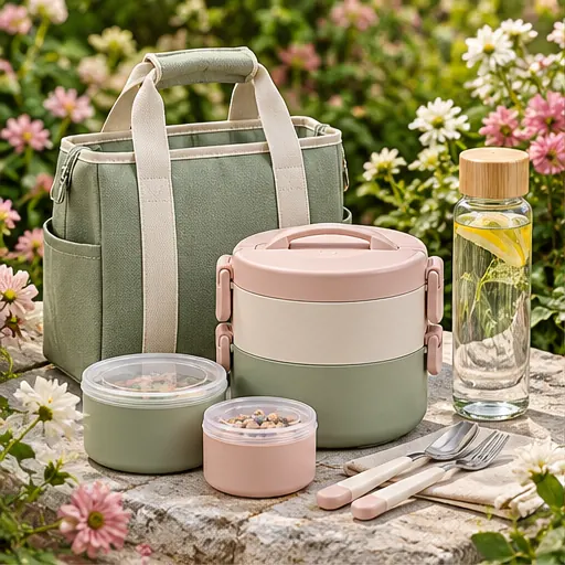 Custom Modern Elegant Garden-Brunch Lunch Box Set for Outdoor Brunches product view