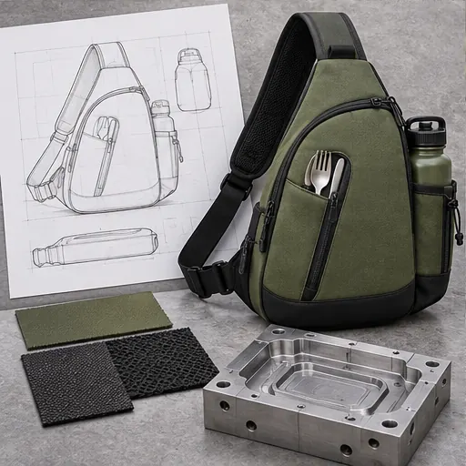 Custom Compact Crossbody Meal Carrier for City Travel Compact Carry Without Wasted Space product detail