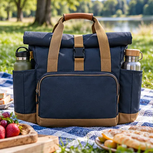 Private Label Flexible Roll-Top Picnic Lunch Bag for Day Trips product view