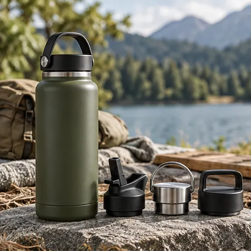 Custom Versatile Modular-Cap Steel Bottle for Branded Meal Sets product view