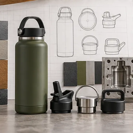 Custom Versatile Modular-Cap Steel Bottle for Branded Meal Sets Hydration Designed Around The Meal System product detail