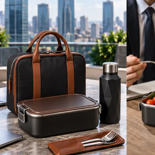 Custom Premium Boardroom Briefcase Lunch Box Set for Executive Meeting Days product view