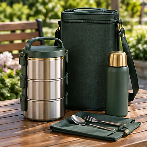 Private Label Flexible Vertical Team-Lounge Tiffin Lunch Box Set for Employee Break Rooms product view