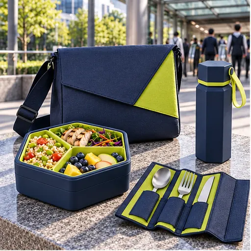 Private Label High-Performance Hexagonal Messenger Lunch Box Set for Design-Led Office Programs product view