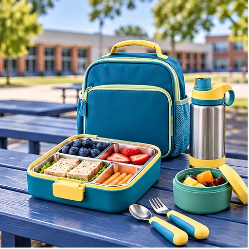Custom Reliable Hydration-Integrated Junior Lunch Box Set for Warm School Days product view