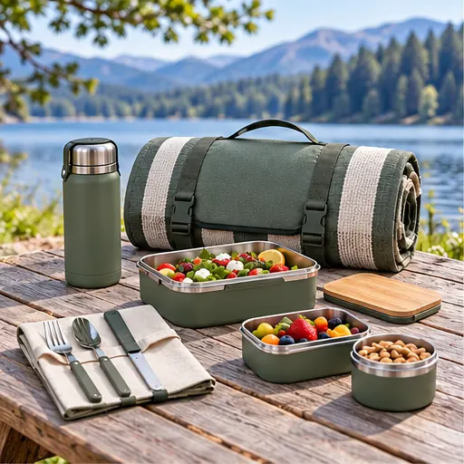 Private Label Flexible Blanket-Ready Lunch Box Set for Casual Park Picnics product view