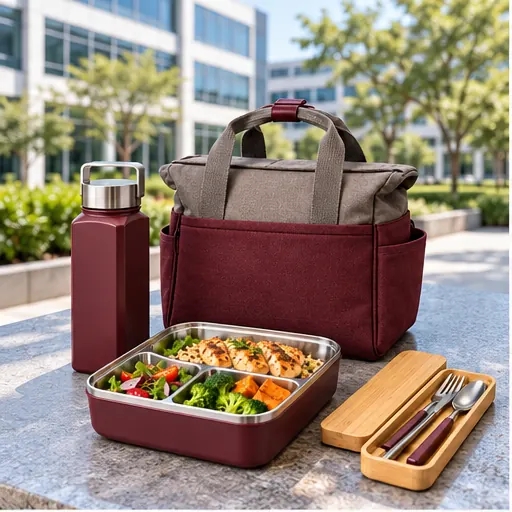 Custom Modern Creative-Studio Sling Lunch Box Set for Design Office Days product view