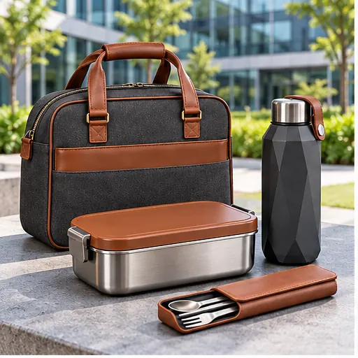 Custom Premium Executive Briefcase Lunch Box Set for Corporate Office Days product view