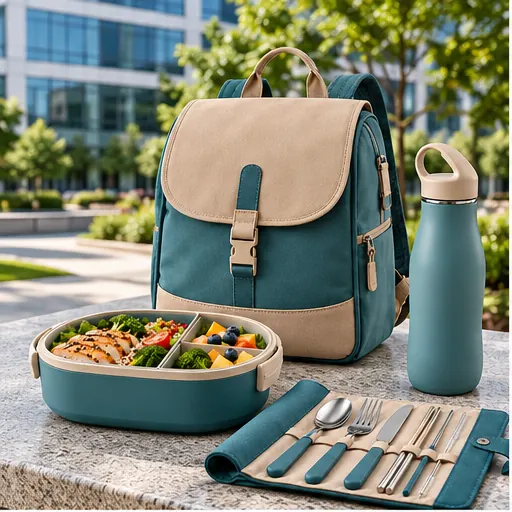 OEM Practical Hybrid-Work Backpack Lunch Box Set for Home-To-Office Travel product view