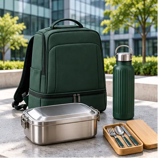 Wholesale Contemporary Laptop-Backpack Steel Lunch Box Set for Hybrid Professional Use product view