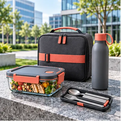 Brand-Ready Streamlined Sales-Travel Case Lunch Box Set for Business Travel product view