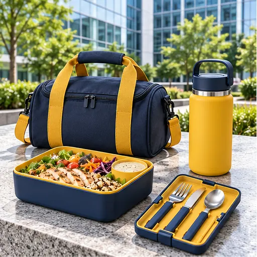 Made-to-Order Compact Shared-Desk Duffel Lunch Box Set for Collaborative Offices product view