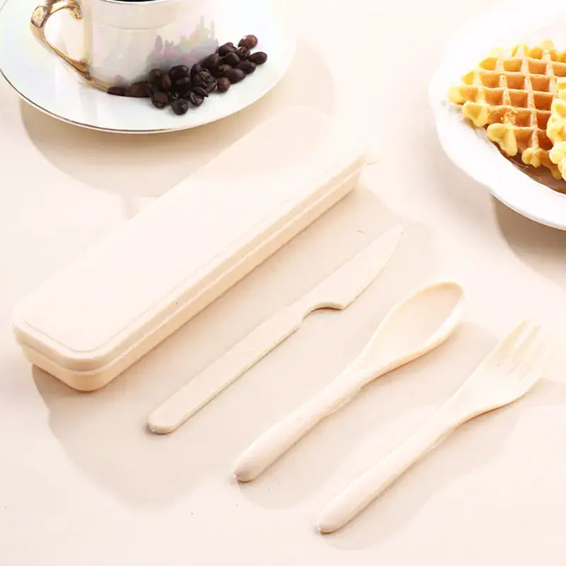 Wheat Straw Composite Portable Cutlery Set — Premium Gifting Wheat Straw Composite Portable Cutlery Set — Premium Gifting Built Around Its Use Case product detail