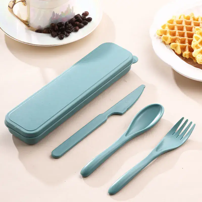 Wheat Straw Composite Portable Cutlery Set — Premium Gifting Set-piece count product detail