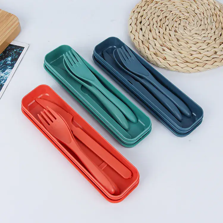 Wheat Straw Composite Portable Cutlery Set — Lightweight Carry product view