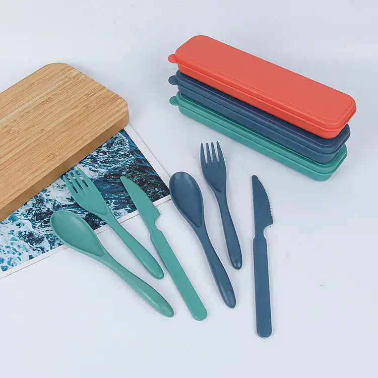 Wheat Straw Composite Portable Cutlery Set — Lightweight Carry Wheat Straw Composite Portable Cutlery Set — Lightweight Carry Built Around Its Use Case product detail