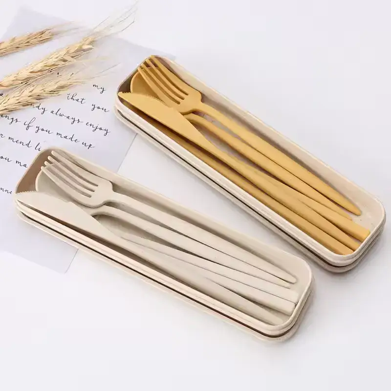 Wheat Straw Composite Portable Cutlery Set — Active Hydration Hydration Designed Around The Meal System product detail