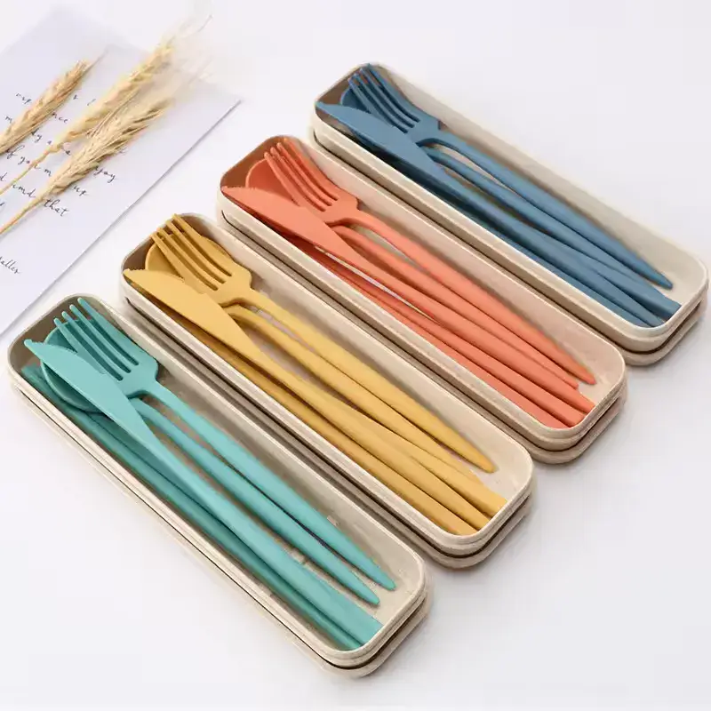 Wheat Straw Composite Portable Cutlery Set — Active Hydration Set-piece count product detail