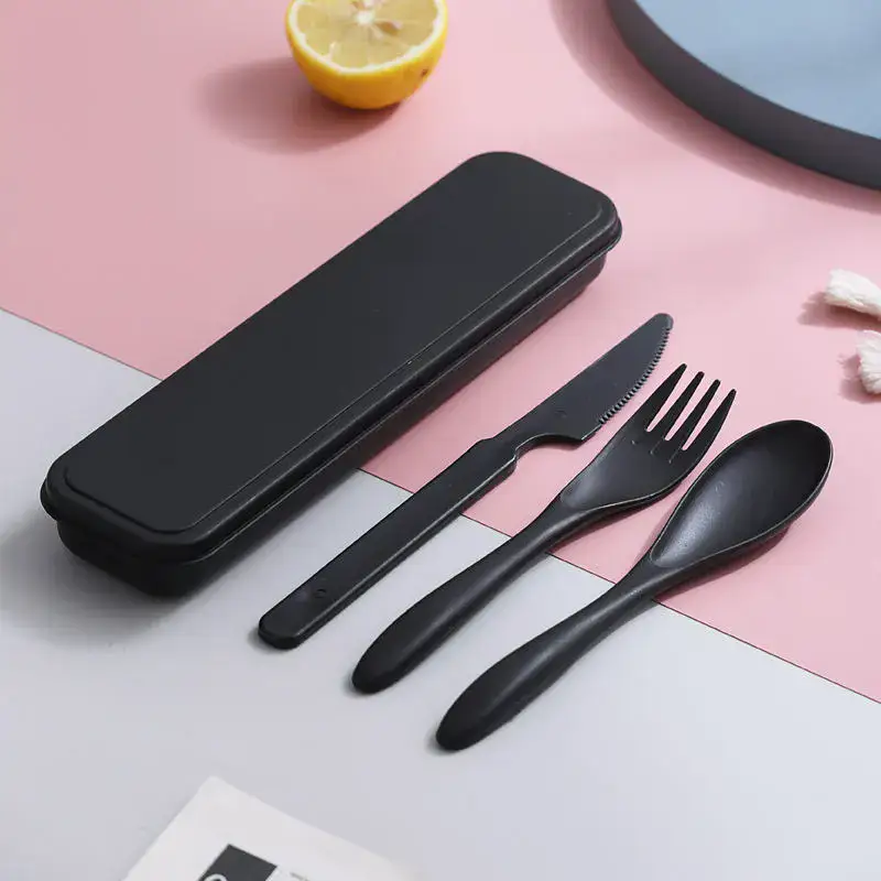 Wheat Straw Composite Portable Cutlery Set — Family Outings Set-piece count product detail